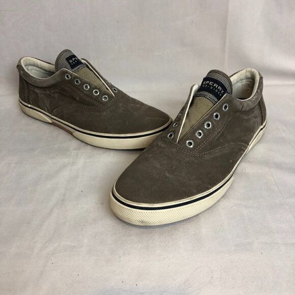 Sperry Top-Sider Men's Gray Laceless Canvas Slip-On Sneakers (Size 11) - Picture 1 of 9